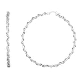 Silver 55M Wire Twist Hoop Earring